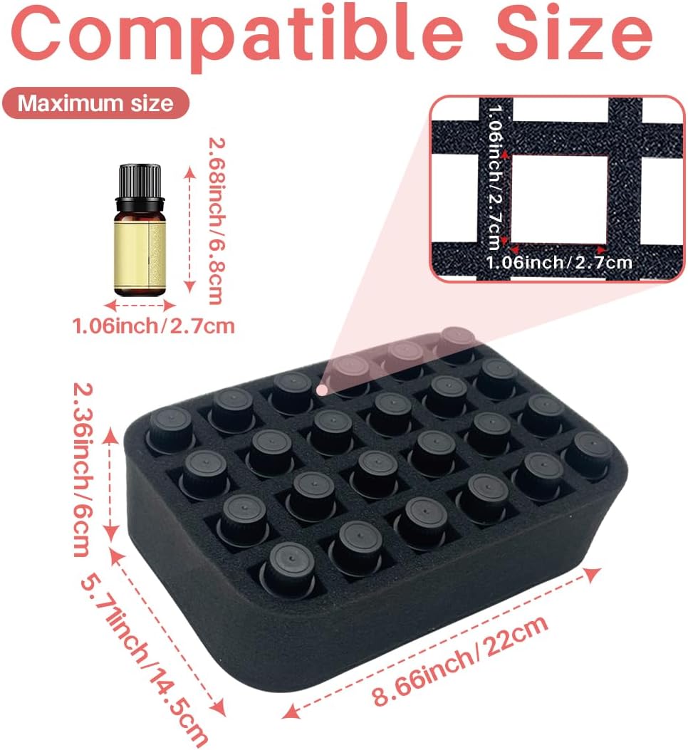 Essential oils Organizer Holder Foam Pad with Slots, can DIY