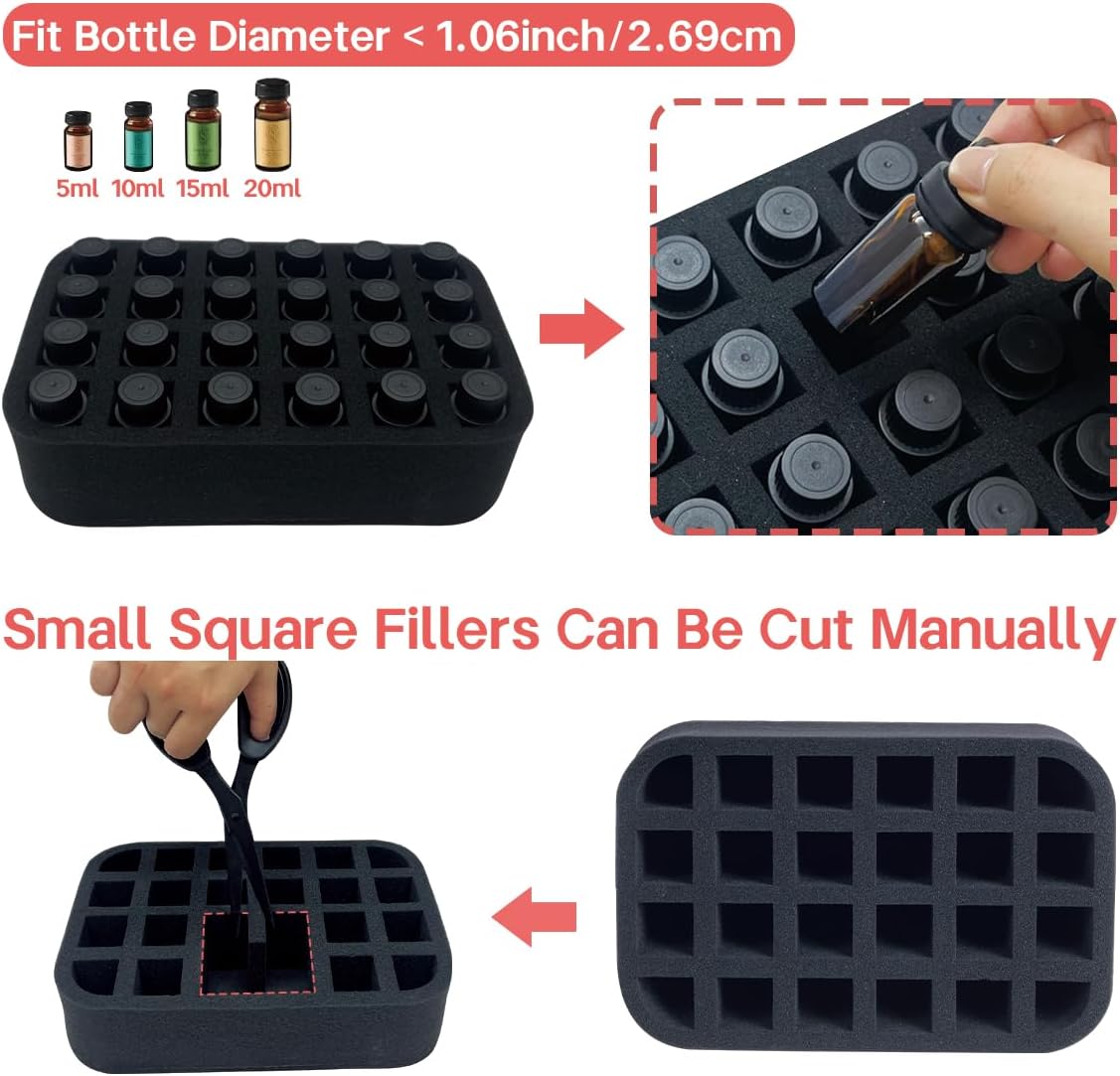 Essential oils Organizer Holder Foam Pad with Slots, can DIY