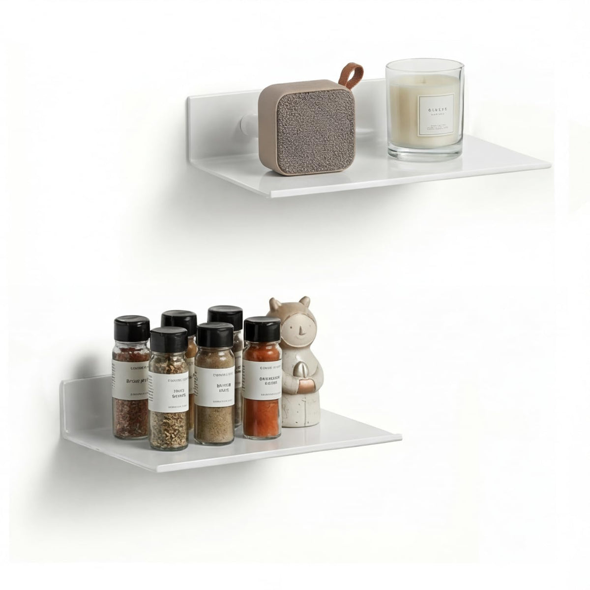 Z metnal Bathroom Shelf, Floating Shelves, Metal Display Wall Shelf, Aluminum, Wall Mounted, Matt Black,16 inch, 2 Pack