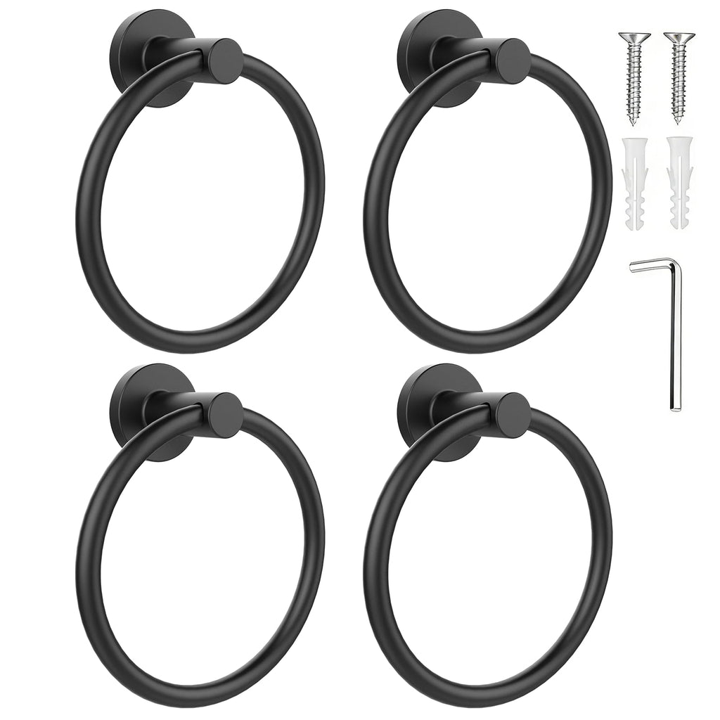 SetSail Towel Holder for Bathroom Wall Matte Black Towel Ring