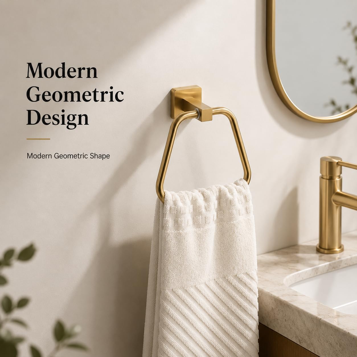 Brushed Light Gold Towel Ring for Bathroom, Kitchen Bath Towel Holder Hangers Wall Mount Heavy Duty Stainless Steel