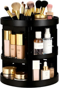 HBlife 360 Rotating Makeup Organizer Adjustable Carousel Large Capacity Revolving Perfume Organizer Skincare Organizers Cosmetic Storage Spinning Holder for Vanity, Clear
