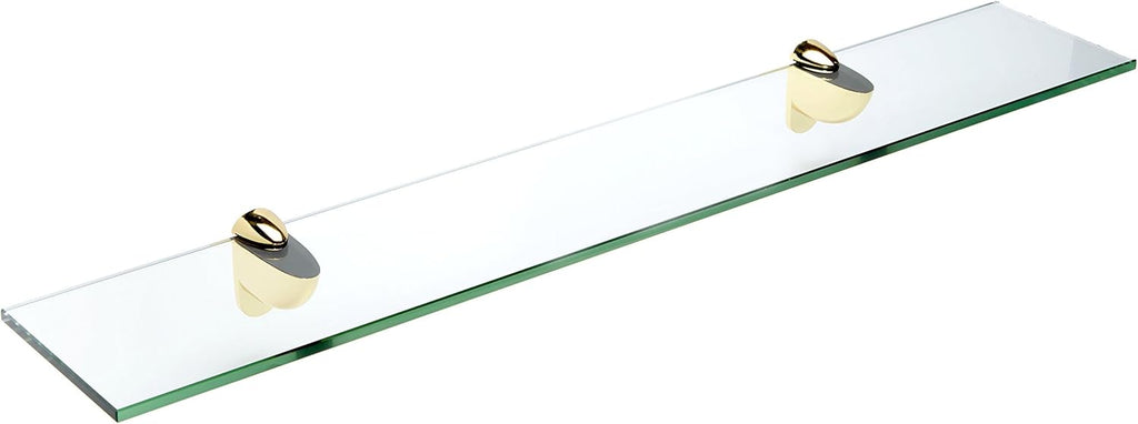 Spancraft 8" x 30" Brass Heron Glass Shelf