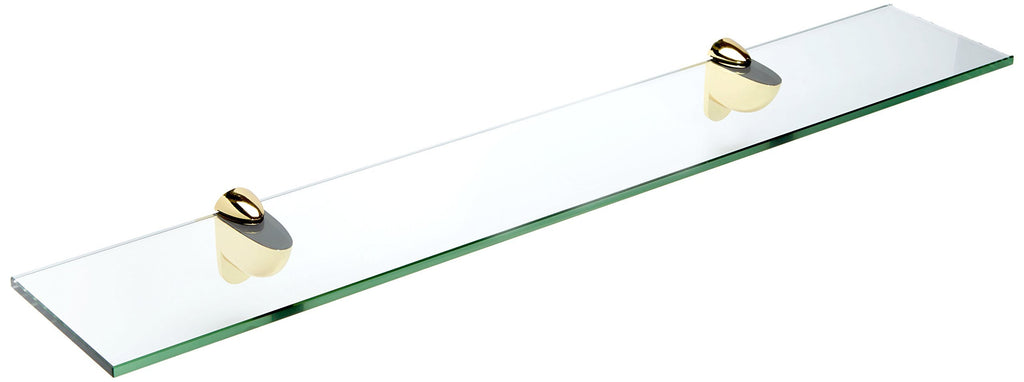 Spancraft 8" x 30" Brass Heron Glass Shelf