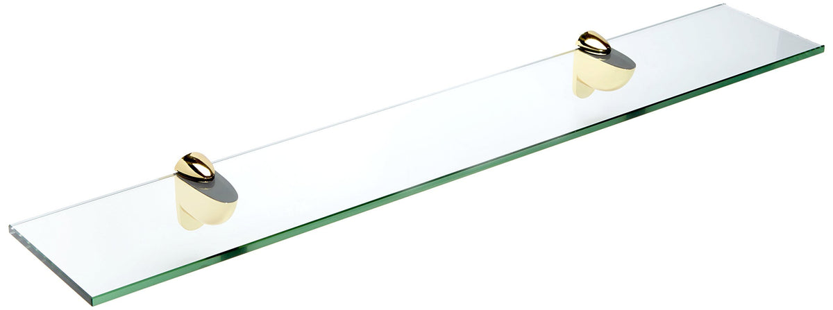 Spancraft 8" x 30" Brass Heron Glass Shelf