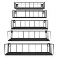 CRUGLA Floating Shelves Wall Mounted Set of 5, Hanging Storage Wall Shelf with Rail for Bathroom, Bedroom, Living Room, Kitchen