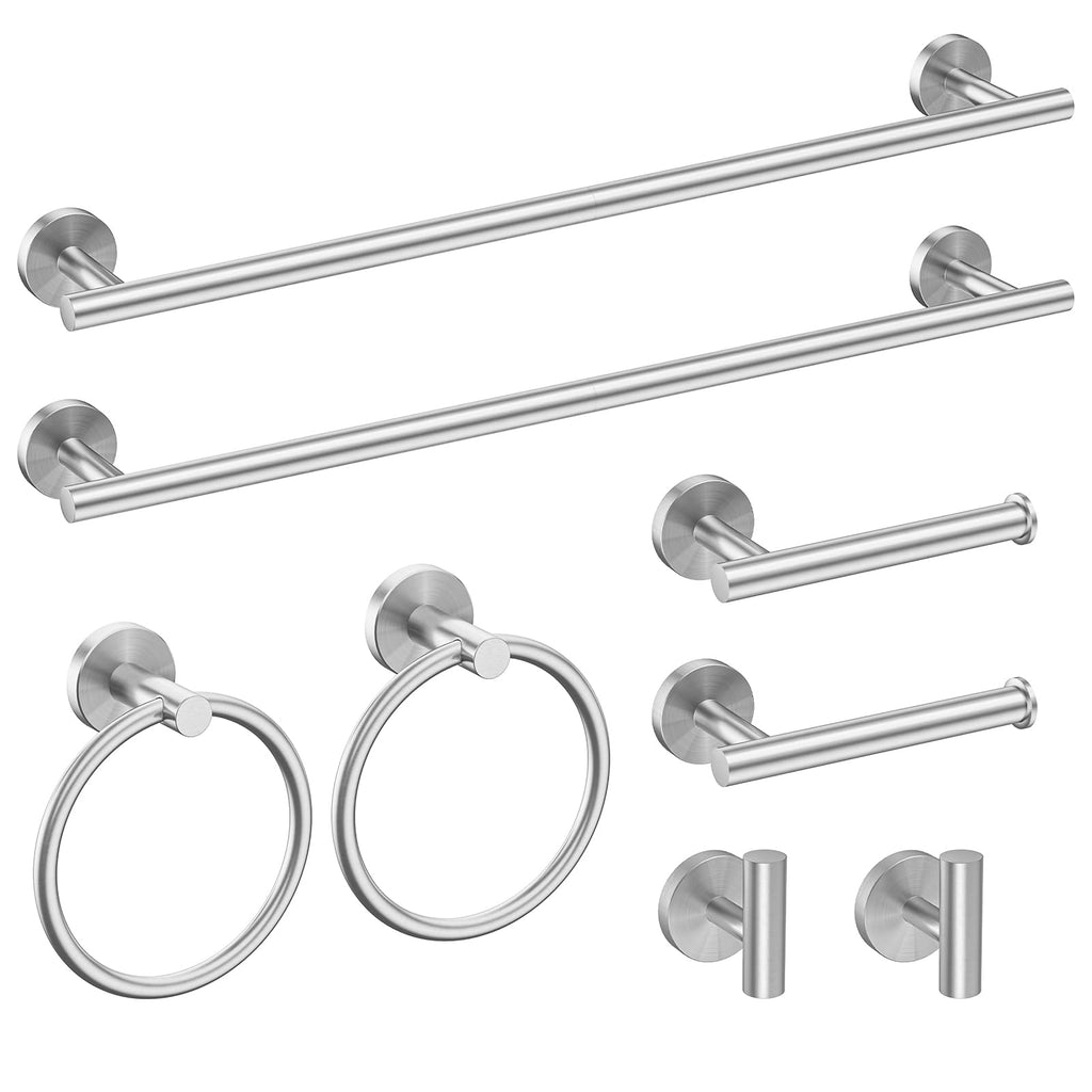 USHOWER 4PCS Matte Black Bathroom Accessories Set, 24-Inch Towel Bar Set