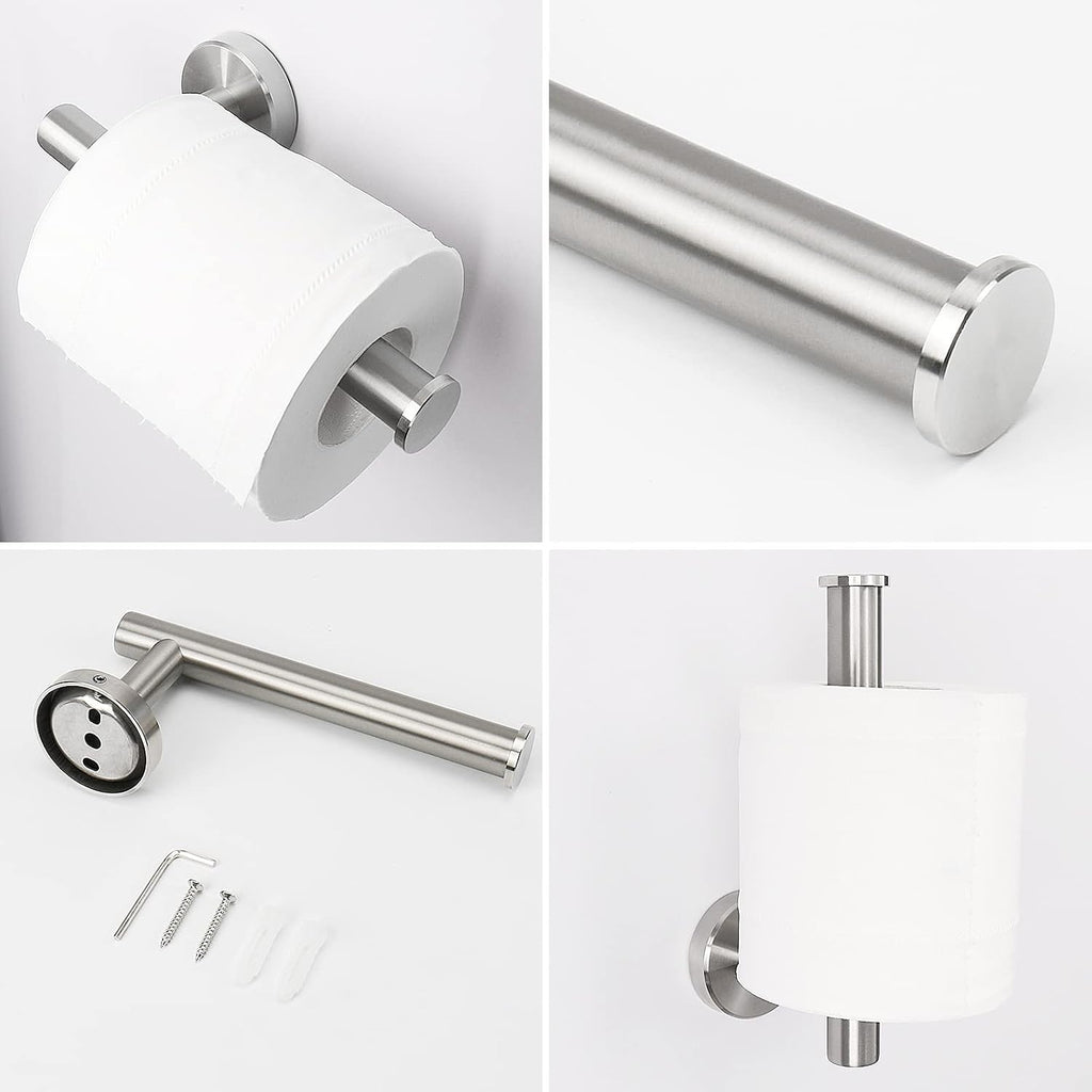 NearMoon 2 Pieces Bathroom Hardware Accessories, Towel Ring and Toilet Paper Holder- Stainless Steel Bath Towel Hanger and Hand Towel Holder, Wall Mounted (Brushed Nickel)