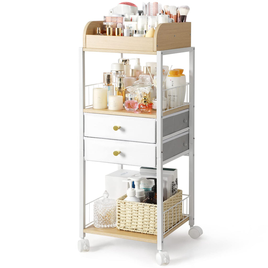 Makeup Organizer, Floor Skincare Organizers Make Up Organizers and Storage with Drawers, Vanity Organizer Cosmetics Display Cases Holder for Skin Care Nail Polish Perfume Black