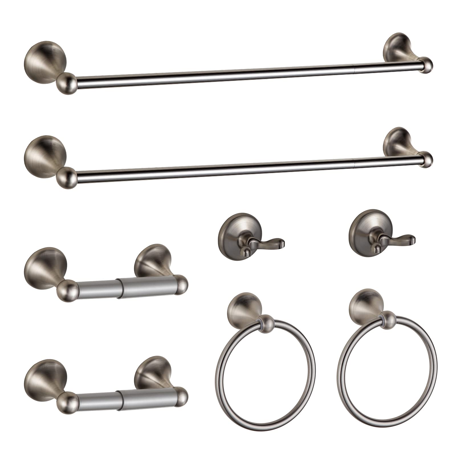BGL Bathroom Accessory Set, Brushed Nickel Adjustable Expandable Towel Bar 4-Piece Bathroom Hardware Set Wall Mounted