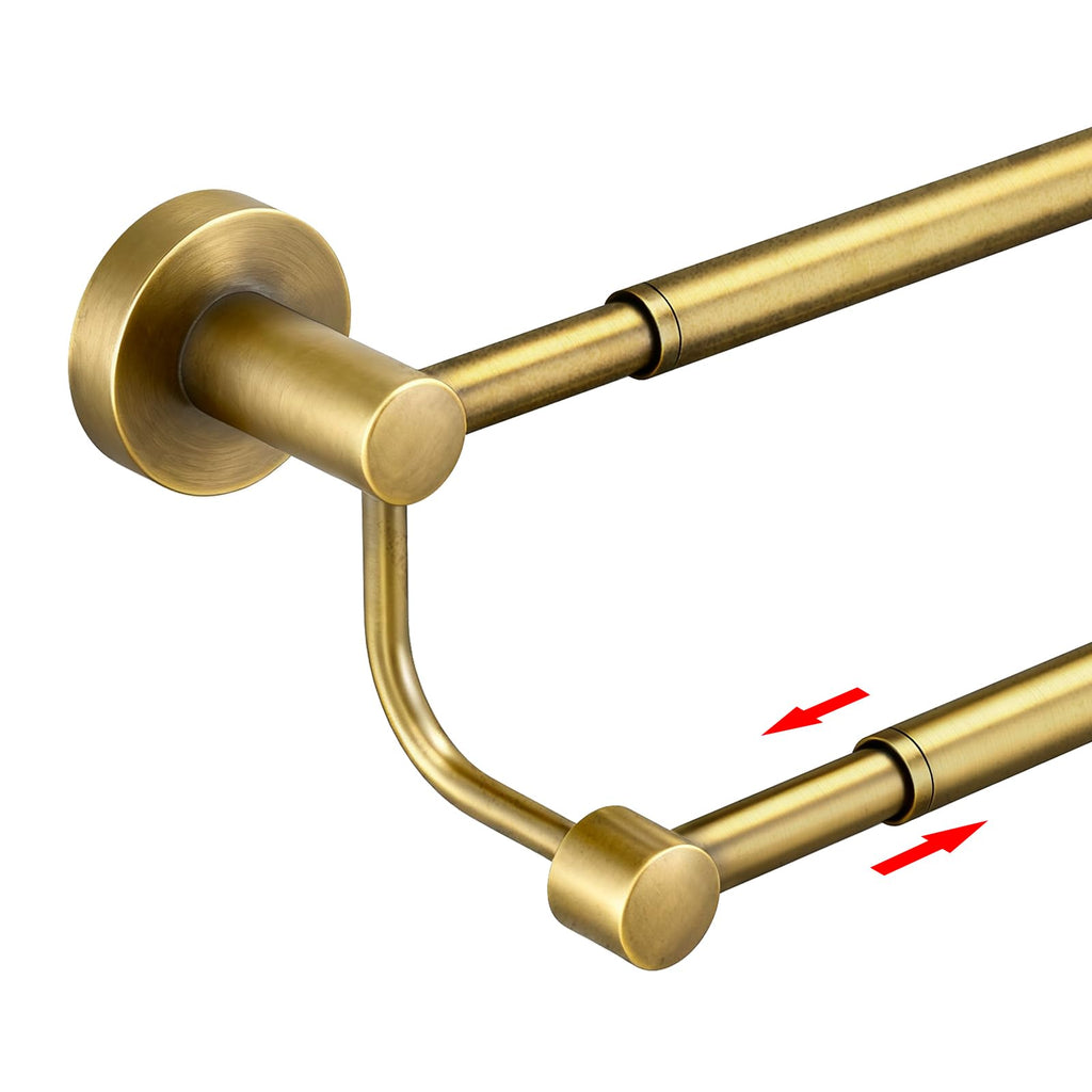 BESy Double Towel Bar Towel Rack for Bathroom Wall Mounted Brushed Nickel