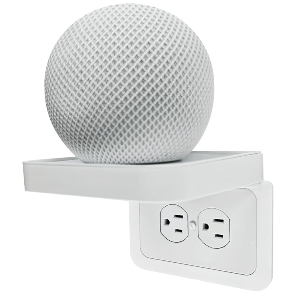 Horizontal Outlet Shelf with Cord Storage for Decorator Receptacle
