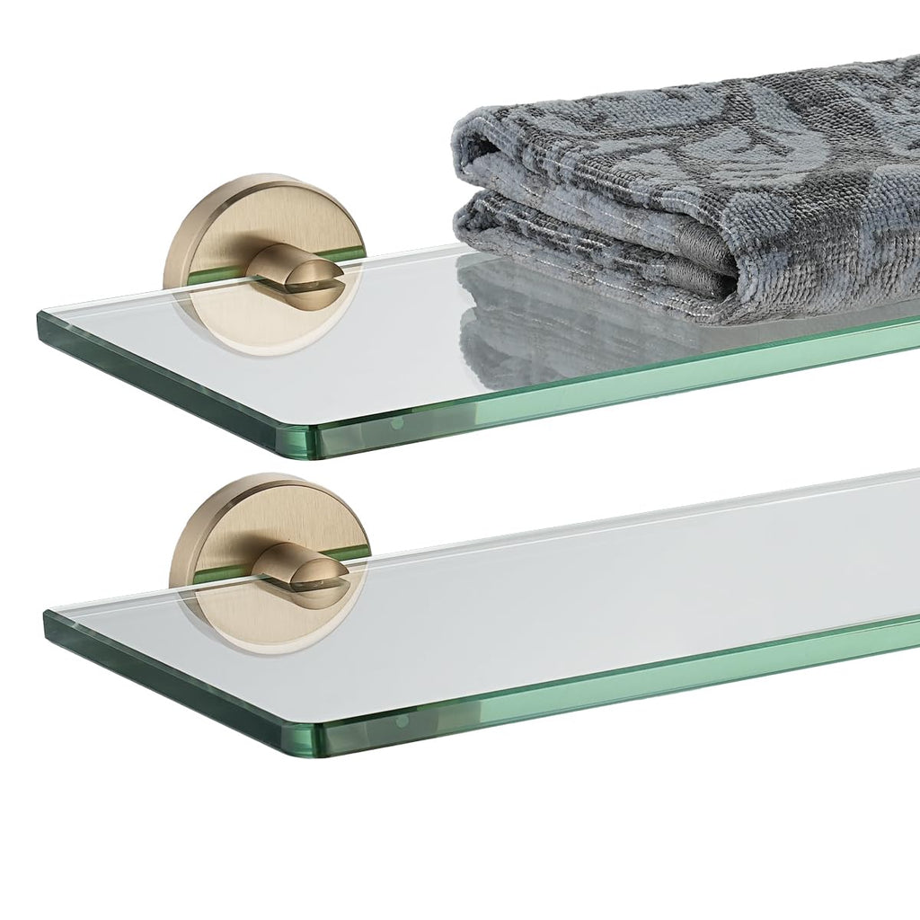 JQK Bathroom Glass Shelf, TGS101L16-BN