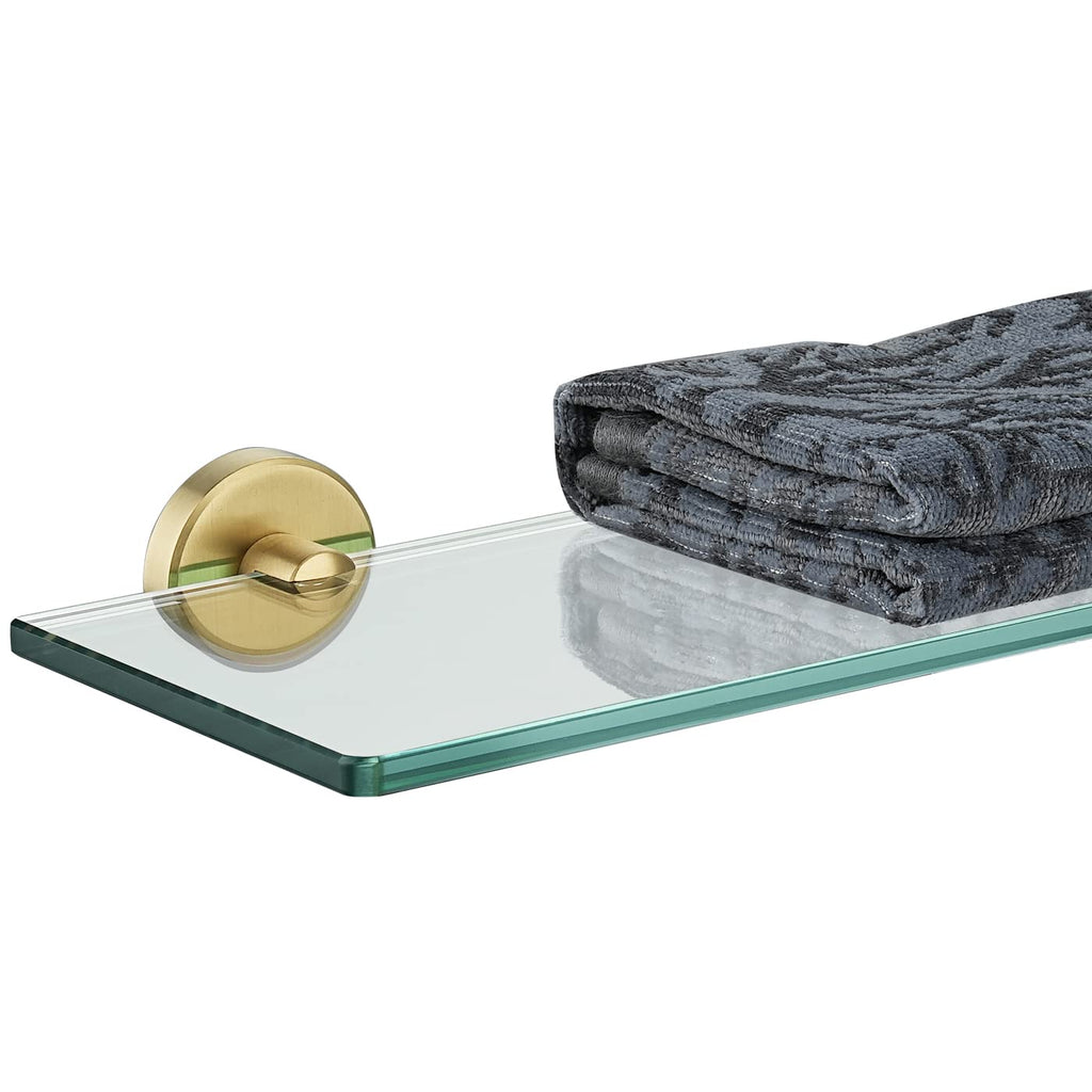 JQK Bathroom Glass Shelf, TGS101L16-BN