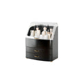 Makeup Organizer Countertop Vanity with Transparent Lid Drawers Waterproof Dustproof Cosmetic Skincare Bathroom Storage Gift for Women Teens Girls (White)