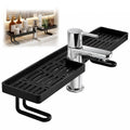 Bathroom Sink Shelf Over Faucet-Faucet Storage Shelf,No-Drill Kitchen Sink Sponge Holder & Drain Rack,Kitchen Bathroom Countertop Organizer Above Sink Drain Rack (BLACK)