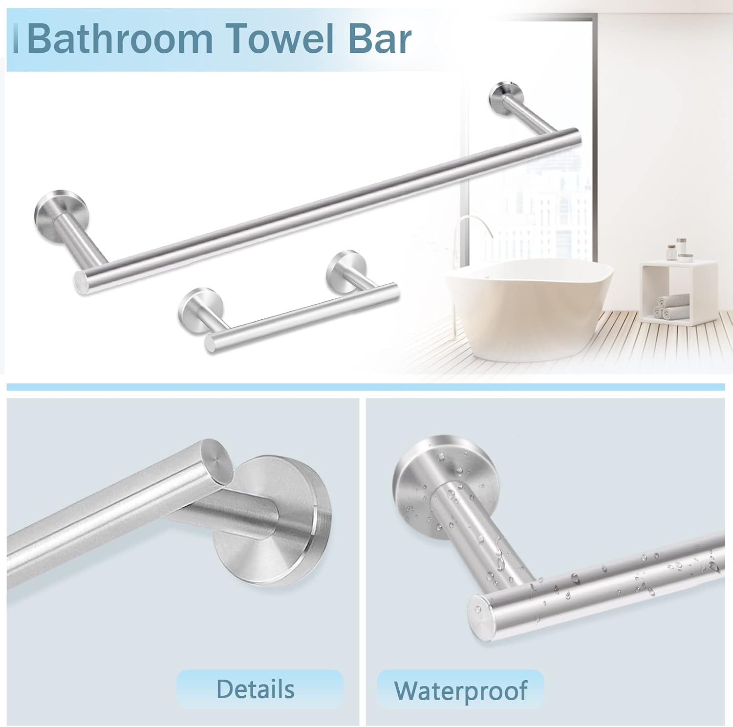 Cilee 10 Piece Brushed Nickel Bathroom Hardware Set, 24" 16" Towel Bar Set