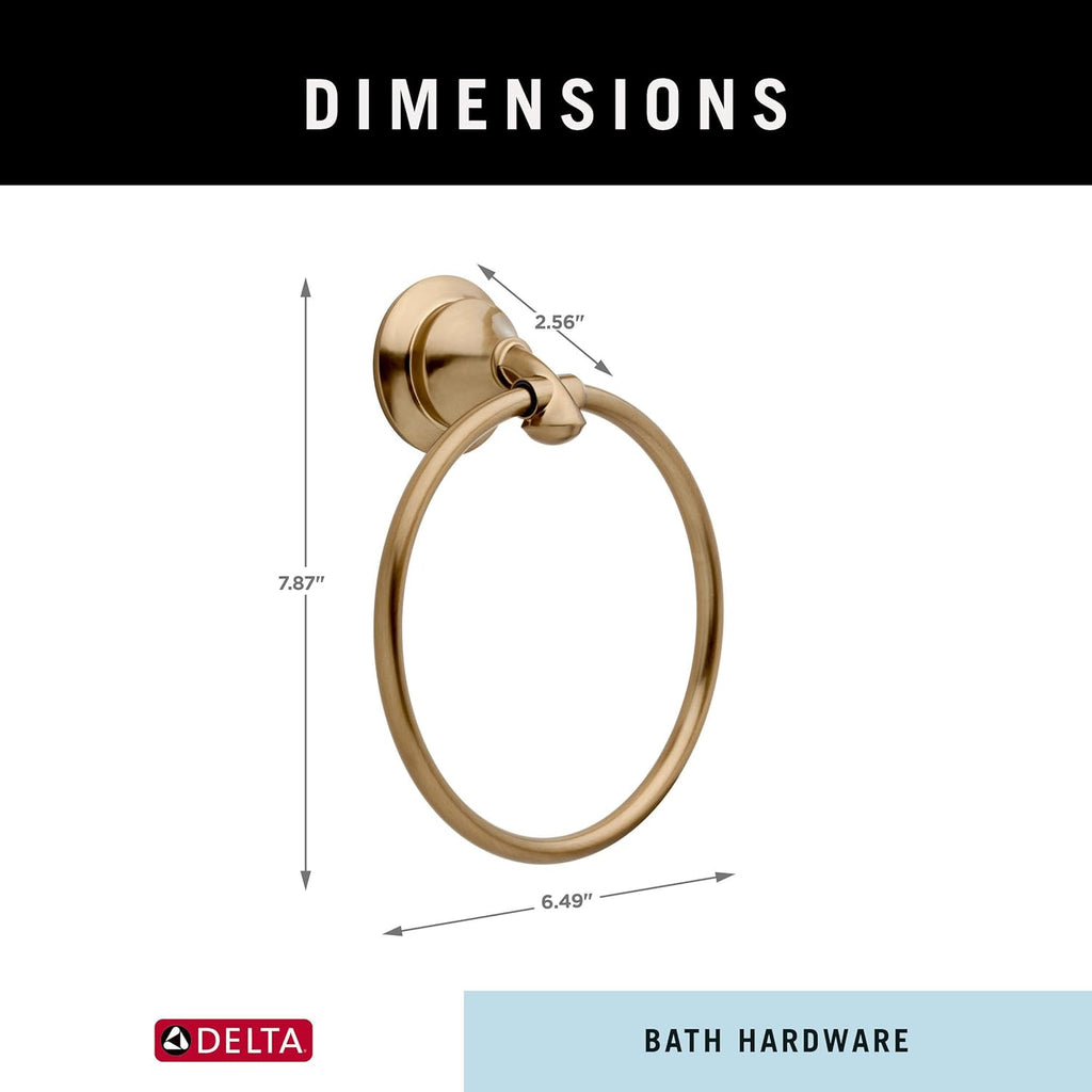 Delta Hand Towel Holder | Champagne Bronze Ring for Hanging Towels in Kitchen, Bathroom | Linden Accessories