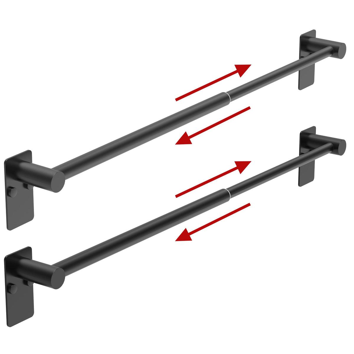 Towel Bar, Adhesive or Drill Wall Mount, Matte Black, 1 Pack