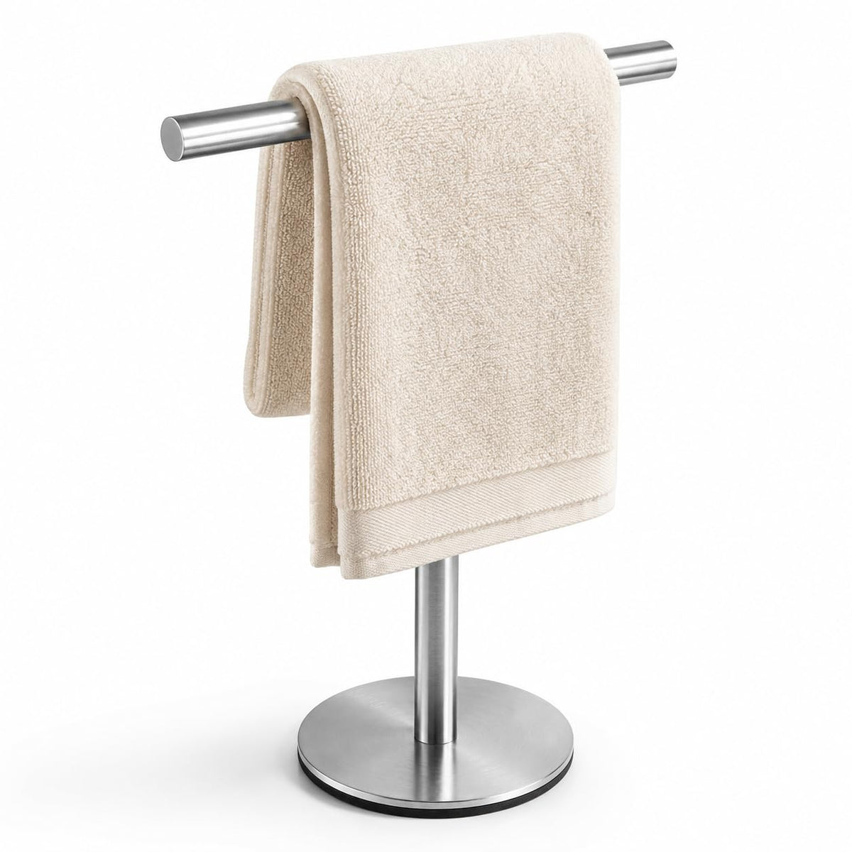 Bath Hand Towel Holder Standing, 13 Inch T-Shape Towel Bar Rack Stand, SUS304 Stainless Steel Brushed Finish,Tower Bar for Bathroom Kitchen Vanity Countertop