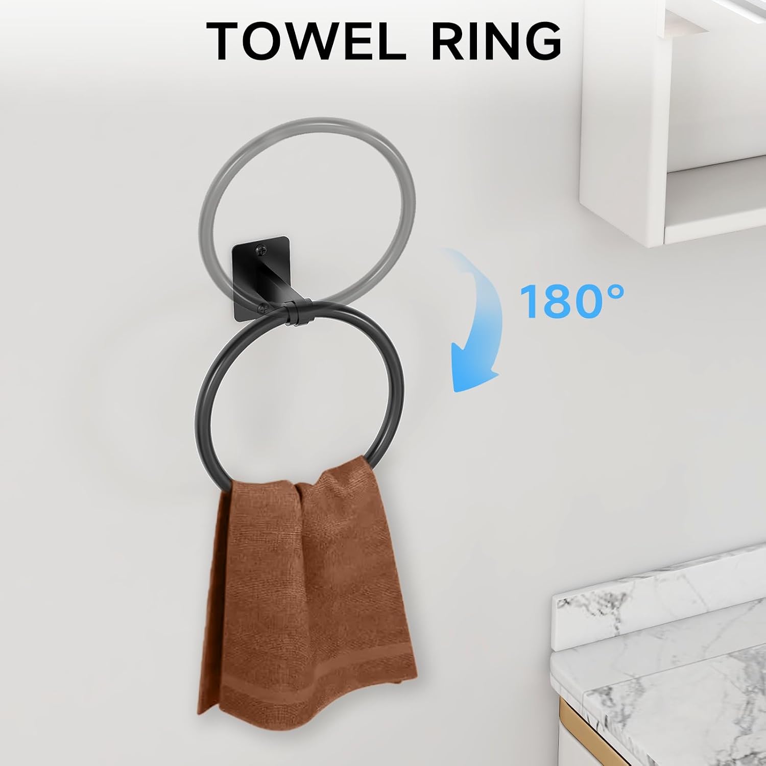 KLJKPA Black Bathroom Accessories Set, 4-Piece Bathroom Hardware Set