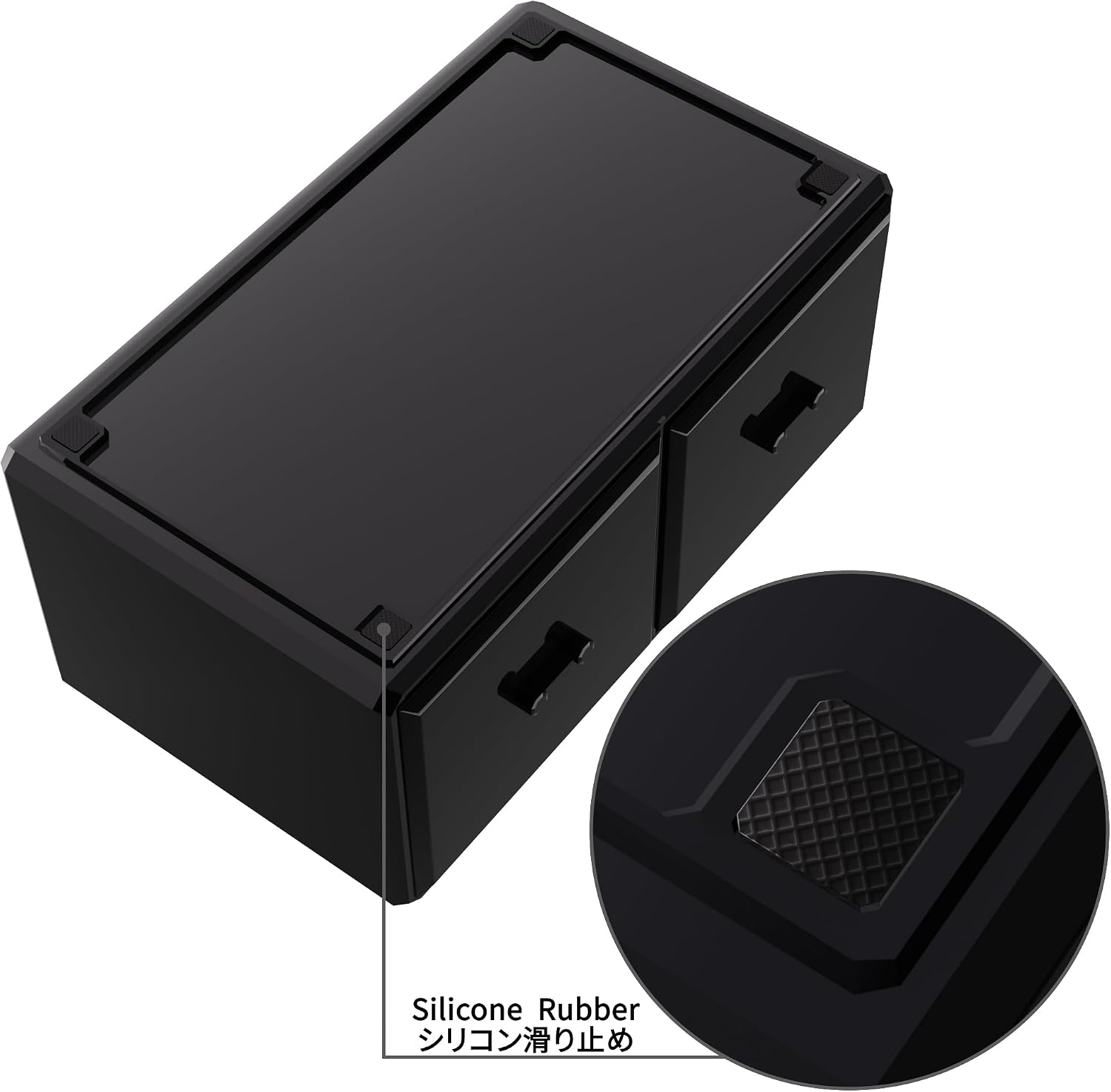 READAEER Makeup Organizer 3 Pieces Cosmetic Storage Case with 6 Drawers (Black)