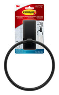 Command Towel Ring, Matte Black, 1 Holder, 2 Strips