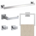 JOPOFI 5 Piece Towel Bar Set - 23.6Inch Bathroom Towel Holder - Matte Black