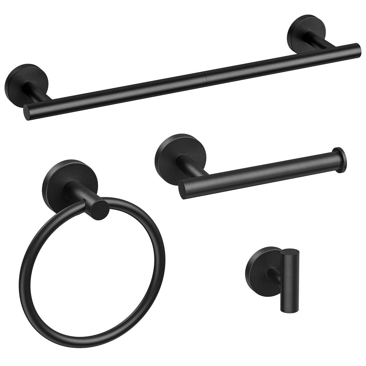 Matte Black Towel Bar, 24 Inch Bathroom Towel Rack