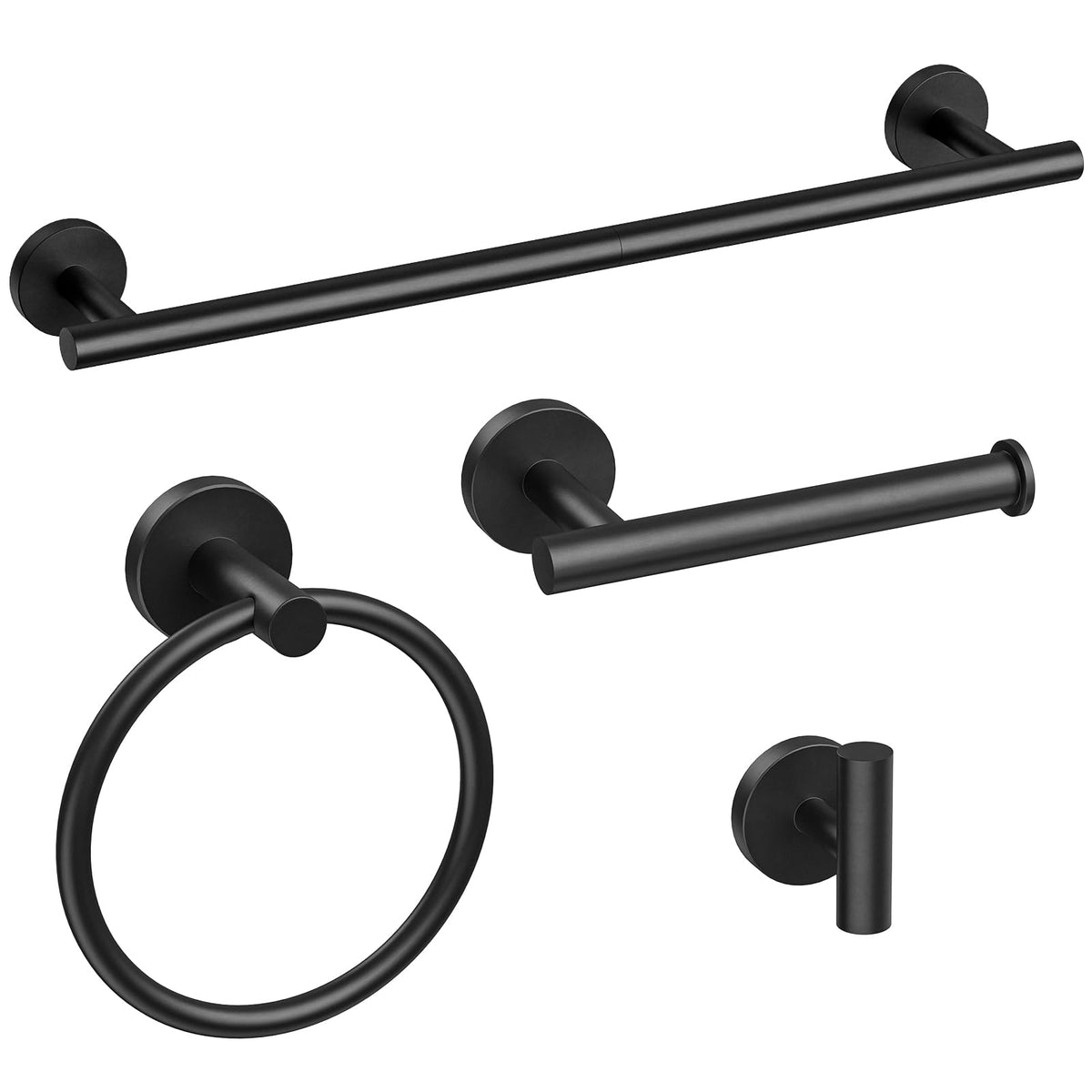 Matte Black Towel Bar, 24 Inch Bathroom Towel Rack