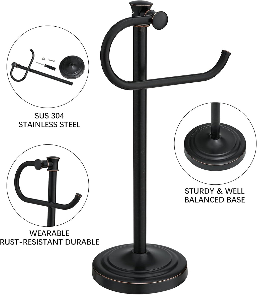 BESy Stand Hand Towel Holder, Countertop Towel Bar, Oil Rubbed Bronze