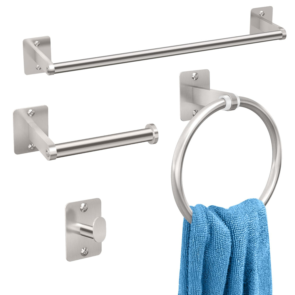 KLJKPA Black Bathroom Accessories Set, 4-Piece Bathroom Hardware Set