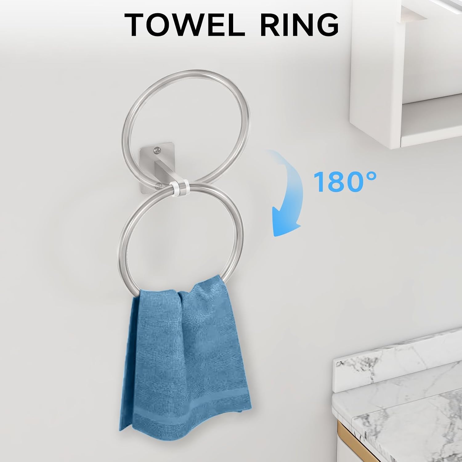 KLJKPA Brushed Nickel Bathroom Accessories Set, 4 PCS Bathroom Hardware Set