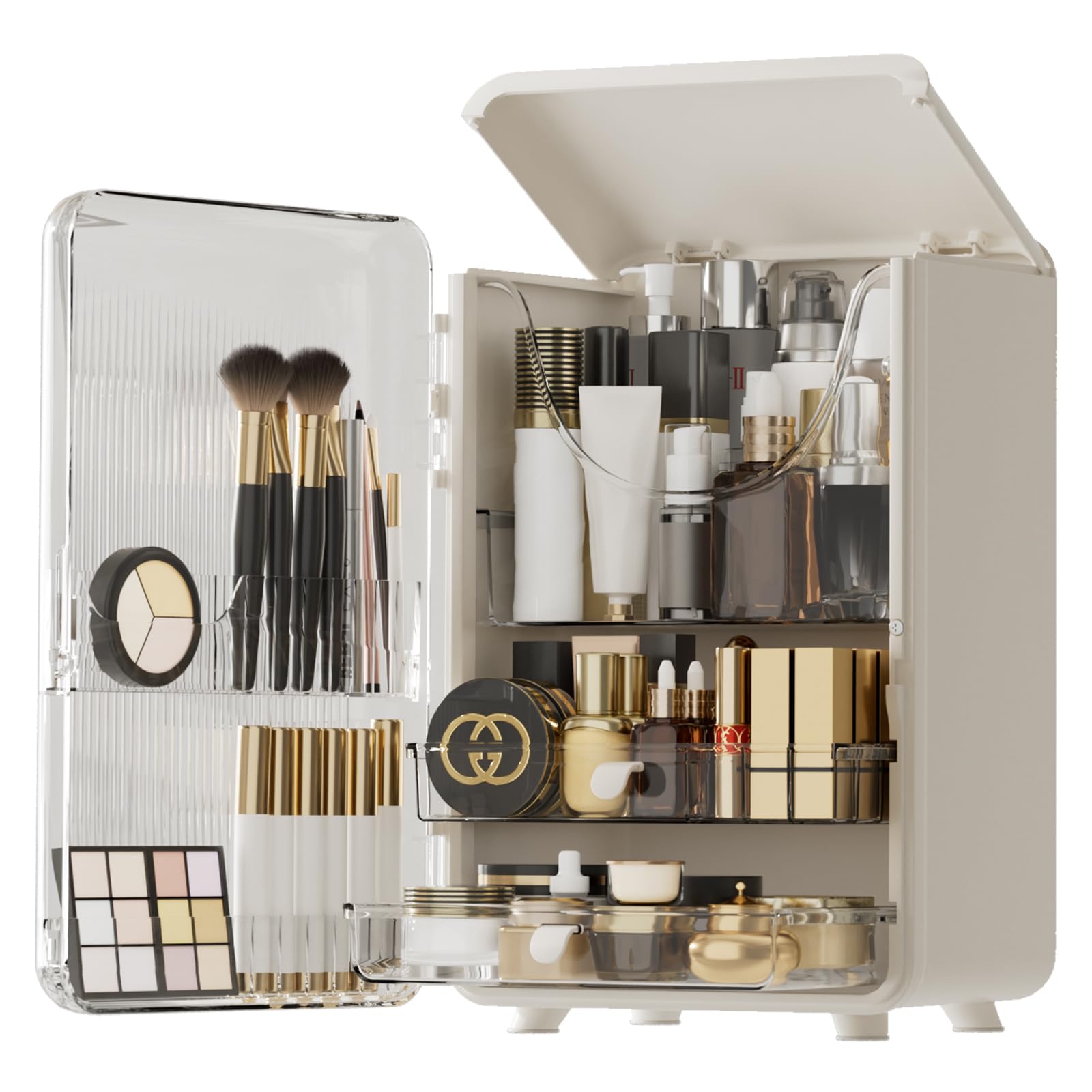 HAIXIN Makeup Organizer with Drawer & Brush Holder
