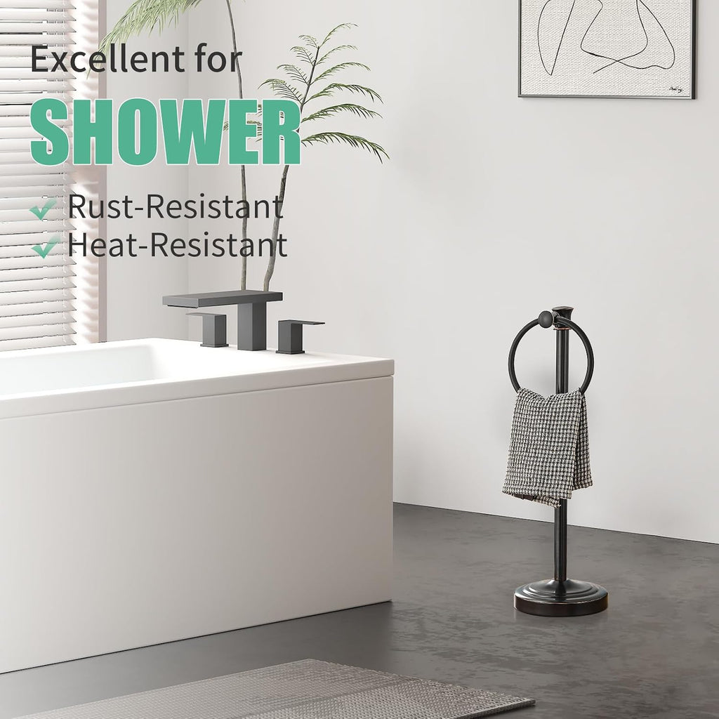 Hoimpro Hand Towel Holder Stand Free Standing Towel Bar Oil Rubbed Bronze