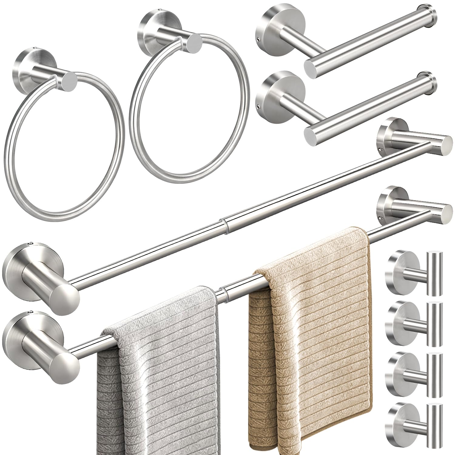10pcs Matte Black Bathroom Hardware Set