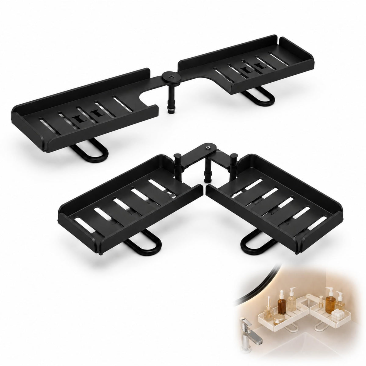 Foldable Over-the-Faucet Sink Organizer Shelf for Kitchen (2,Mix-S)