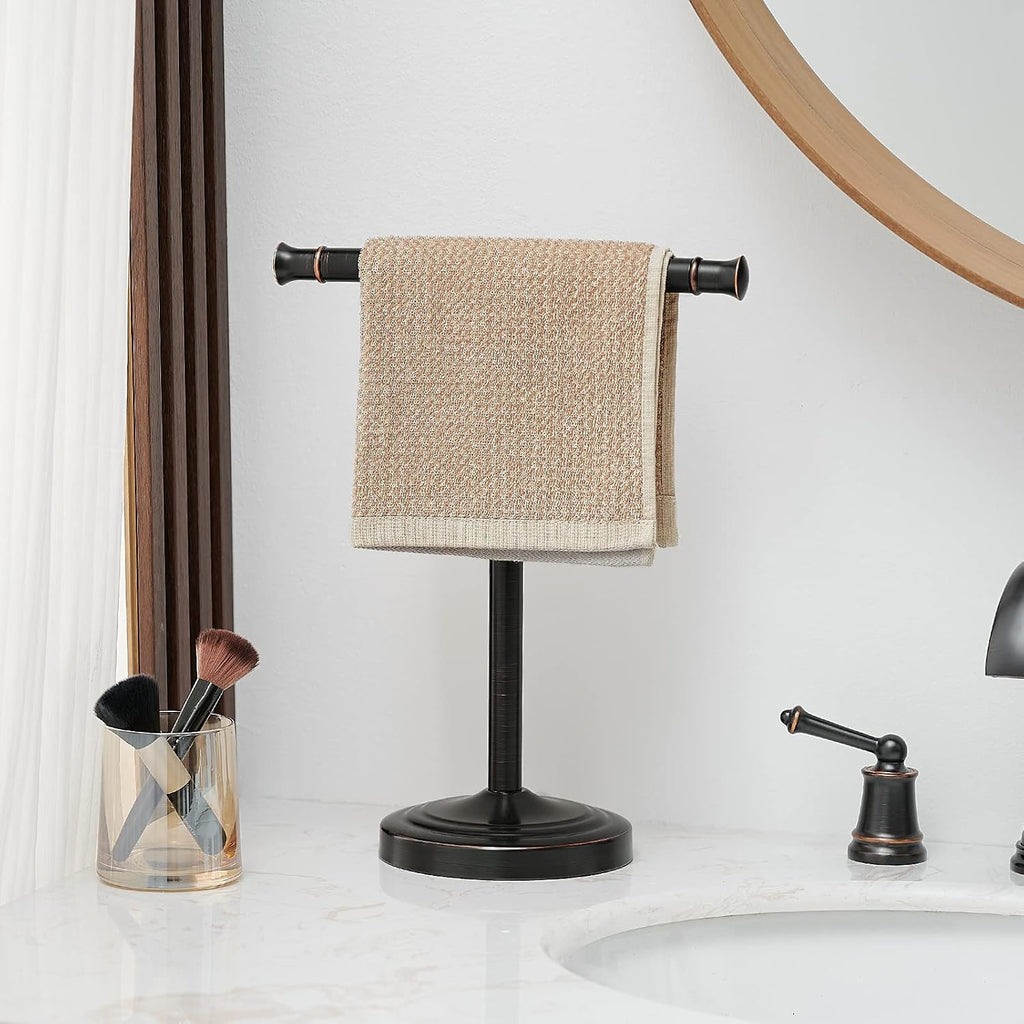 RUMOSE Oil Rubbed Bronze Hand Towel Holder Stand Countertop Towel Rack