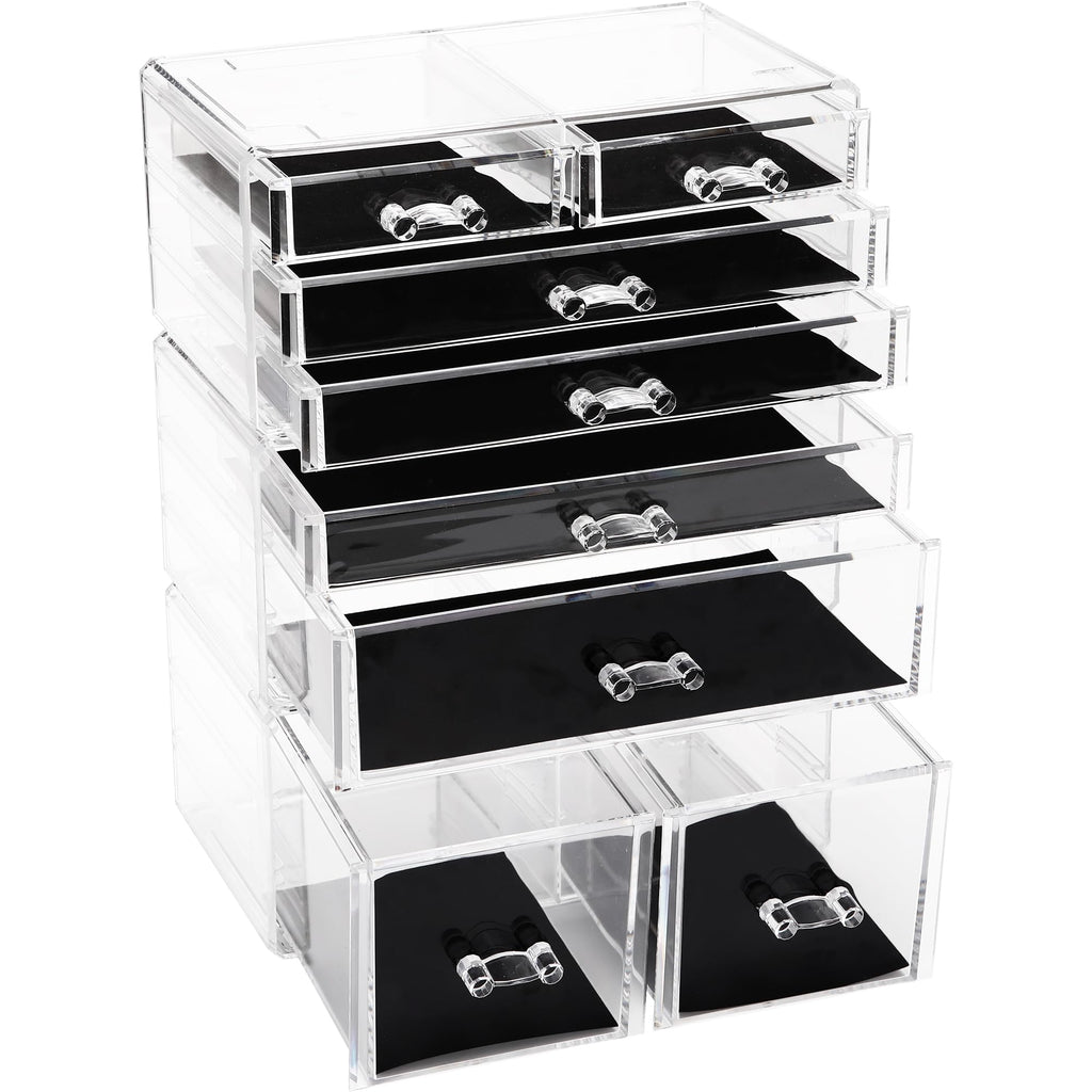 Sea Team Stackable Clear Acrylic 16-Slot Lipstick Organizer for Vanity