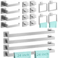 FEILERN 20-Piece Bathroom Hardware Set Brushed Nickel 24 Inch Towel Bar Set