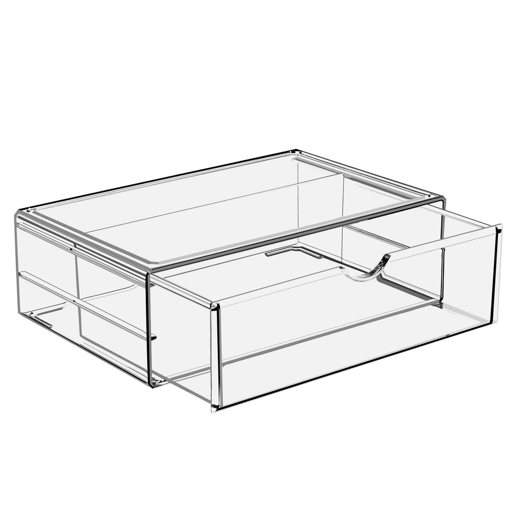 Sorbus Acrylic Drawers, Clear Makeup Organizer for Vanity (2 Wide Drawers)