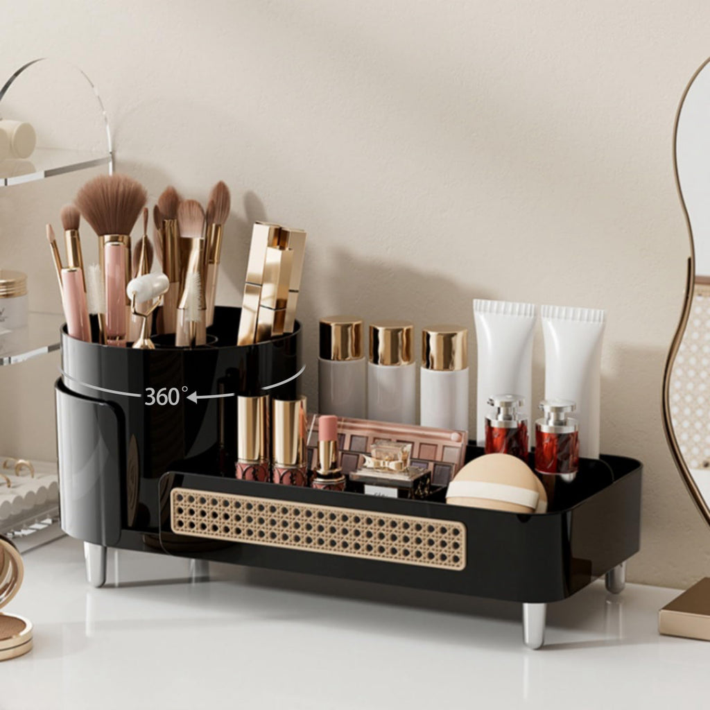 Booklov Rotating Makeup Organizer for Vanity Countertop, Amber