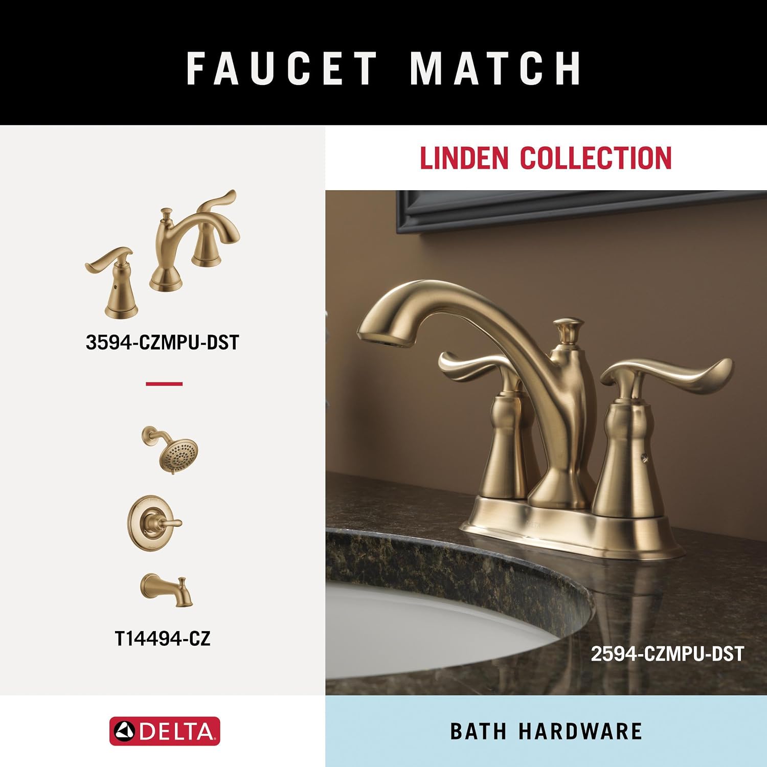 Delta Hand Towel Holder | Champagne Bronze Ring for Hanging Towels in Kitchen, Bathroom | Linden Accessories