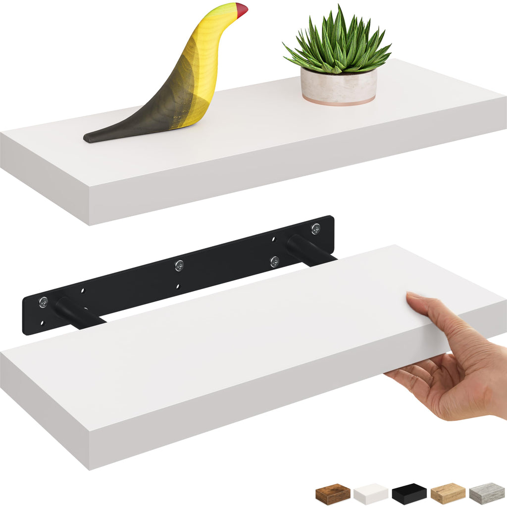 Ballucci Floating Shelf, 36" Hanging Shelf with Invisible Brackets, Wooden Floating Shelves for Walls, Book Shelf, Wall Shelves for Home Office, Bathroom, Living Room, 6 inch Deep, Gray