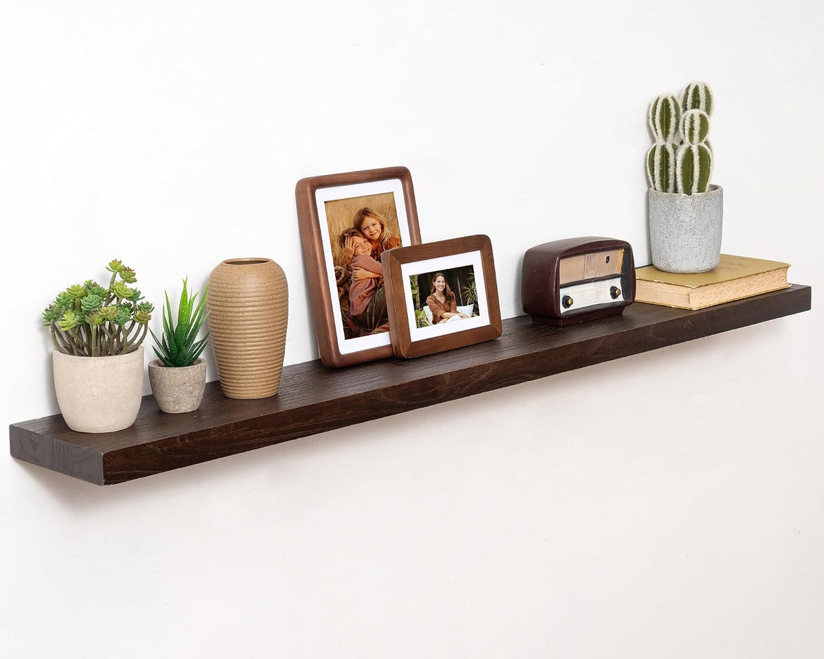 Marsmiles 48in Solid Wood Floating Shelves for Wall, 1Pack|Walnut