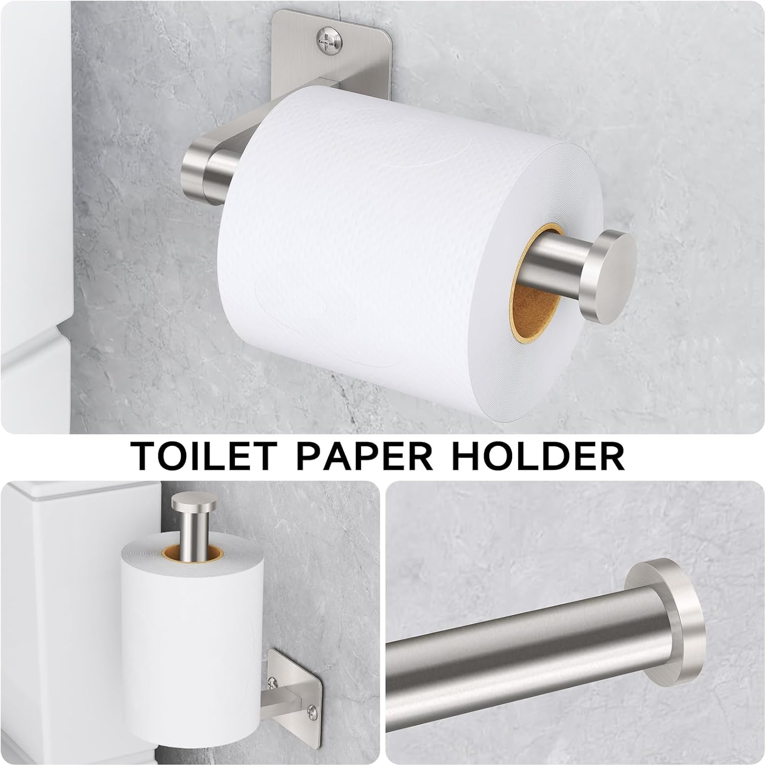 KLJKPA Brushed Nickel Bathroom Accessories Set, 4 PCS Bathroom Hardware Set