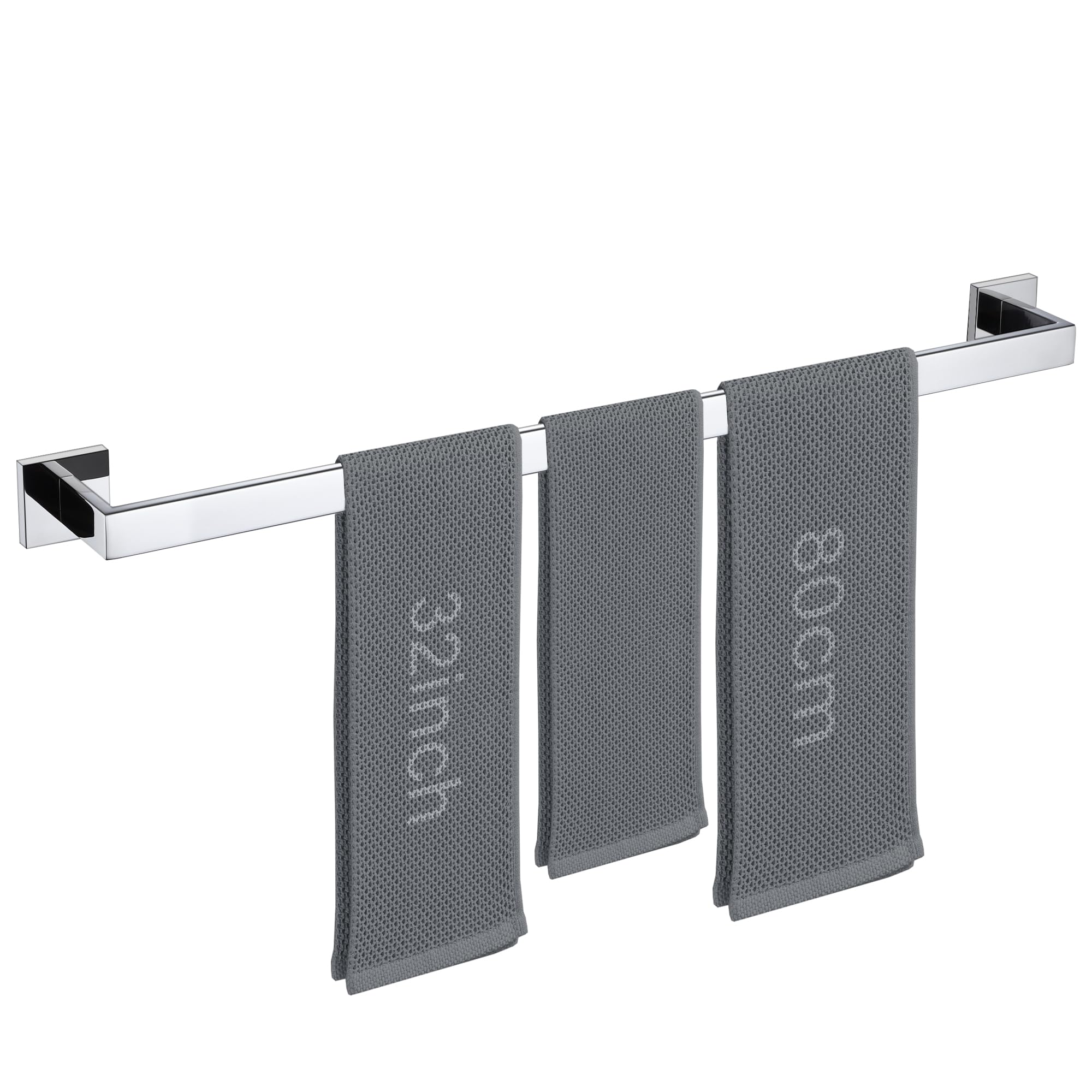 LANC 2 Pack Bath Towel Bars, Matte Black 24-Inch Bathroom Towel Rail Square Towel Racks Kitchen Towel Holders, Stainless Steel Wall Mount Towel Hanger Towel Rods,A8804-6MB