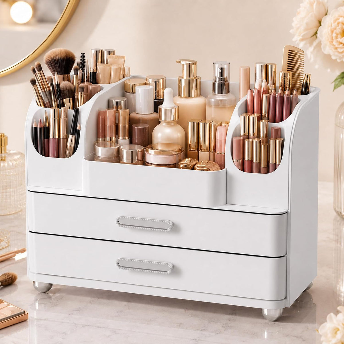 Large Makeup Organizer for Vanity - Perfume Cosmetic Display Cases