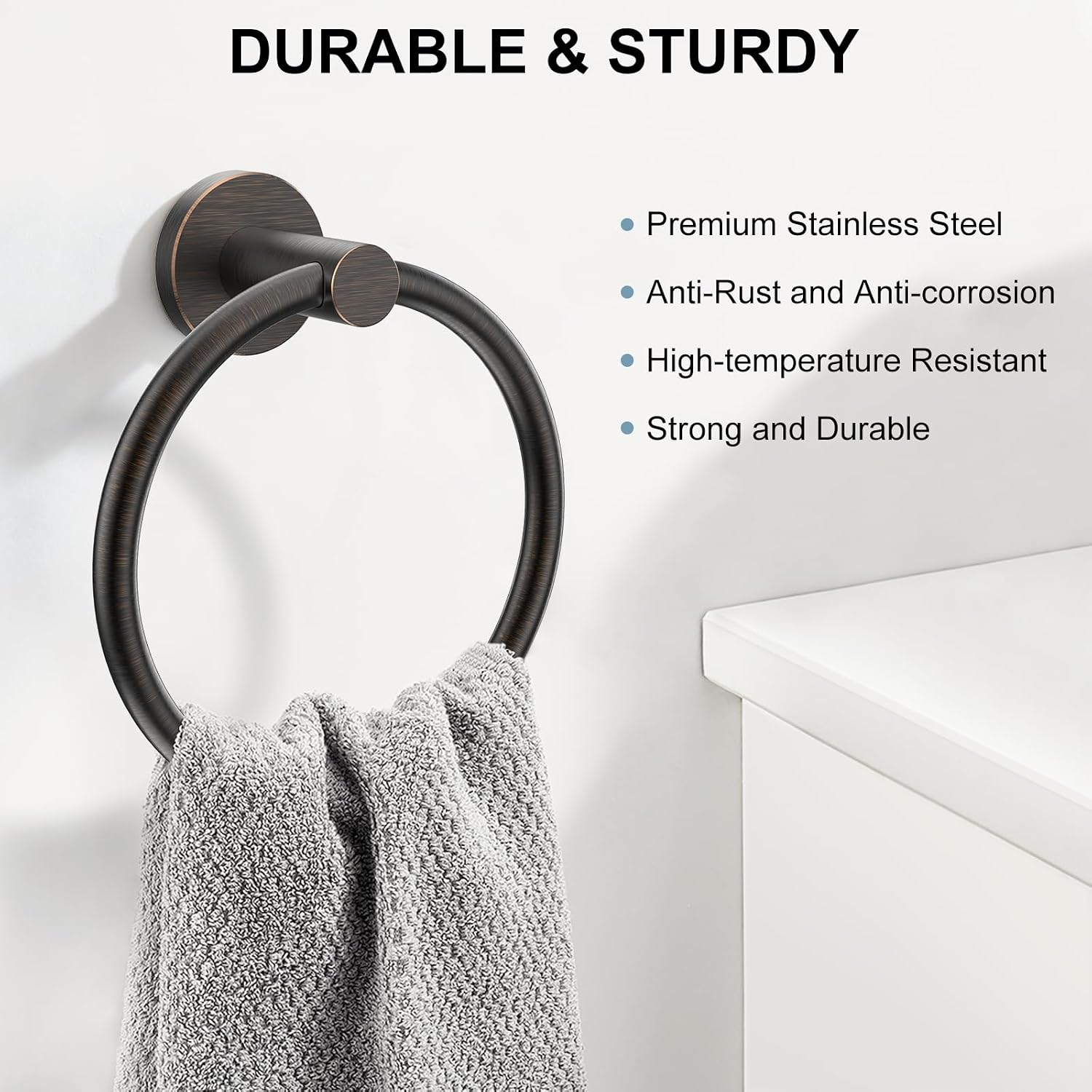 SetSail Towel Holder for Bathroom Wall Oil Rubbed Bronze Towel Ring