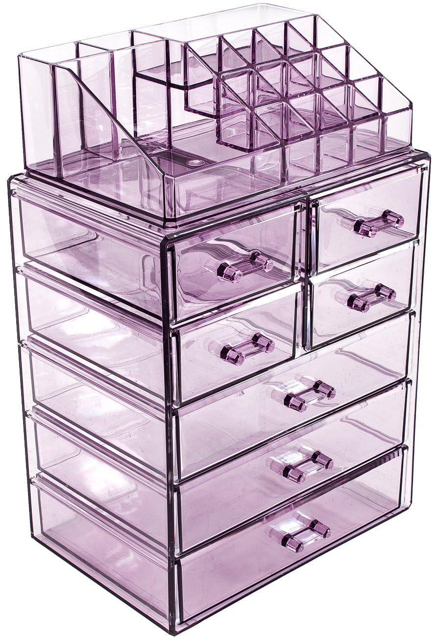 Sorbus Makeup Organizer, 6-Drawer Acrylic 2-Piece Set (Bronze Glow)